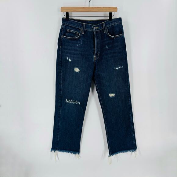 Carmar Los Angeles Distressed Raw Hem High Rise Straight Leg Jeans Size 27 - Picture 8 of 8